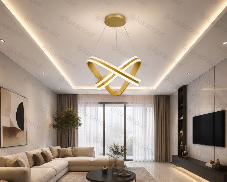 لوستر مدرن LED مثلثی طرح ستاره با ریموت کنترل کد cm459